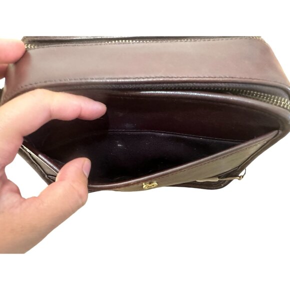 Etienne Aigner Small Crossbody Handbag Leather Brown Messenger Multi Pockets 90s - Picture 8 of 16